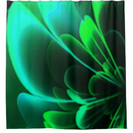 グリーンシェードスタイルフラワーハーフコロラ シャワーカーテン (正面)