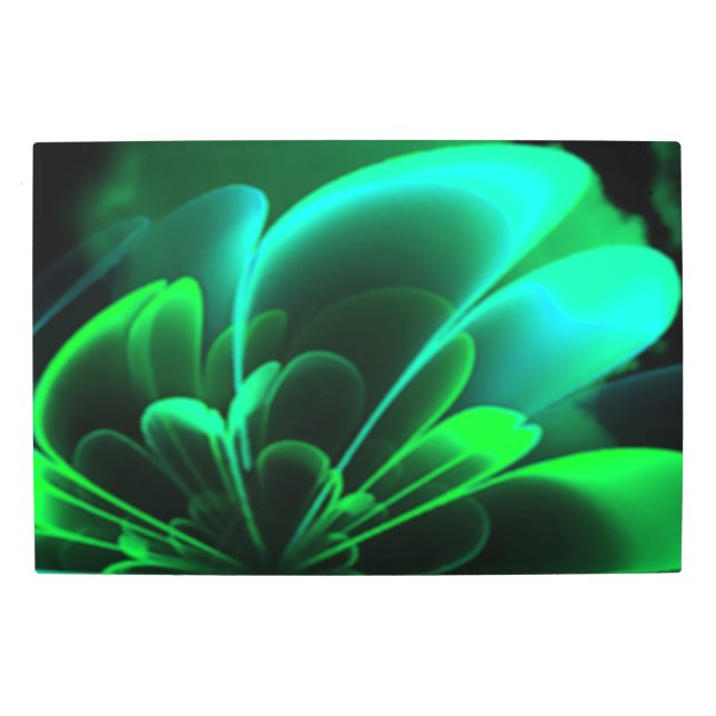 グリーンシェードスタイルフラワーハーフコロラ メタルプリント (正面)