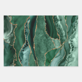 グリーンシェード瑪瑙のラッピング紙シート ラッピングペーパーシート