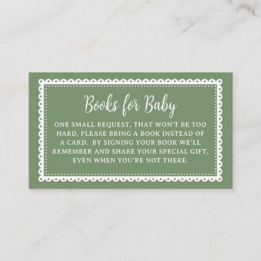 グリーンシエリートリンド赤ちゃんシャワーベビー エンクロージャーカード (正面)