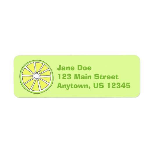 グリーンシトラスフルーツライムウェッジスライスラベル ラベル (正面)