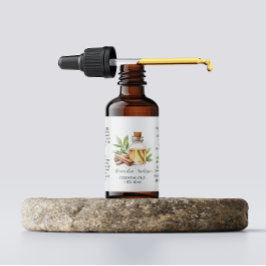 グリーンシナモンエッセンシャル油水彩 ラベル