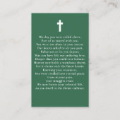 グリーンシナ式葬儀記念祈りの言葉フォトカード 名刺 (裏面)