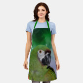 グリーンシビアマコーアロットバードアート エプロン (着用した状態)