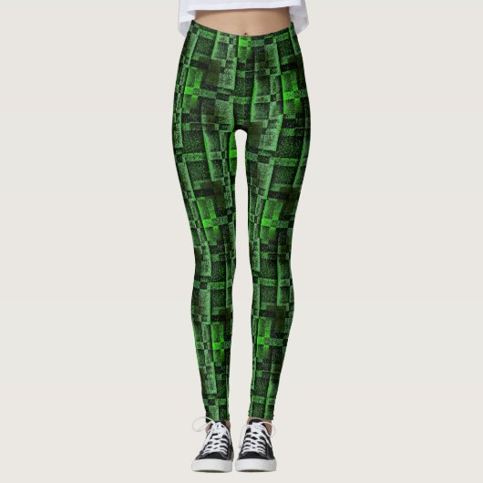 グリーンシミュレート花崗岩の大理石のデジタル実装 レギンス (正面)