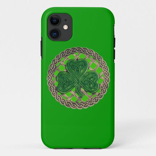 グリーンシャムロックとケルト結び目模様iPhone 5Gケース Case-Mate iPhoneケース (裏面)