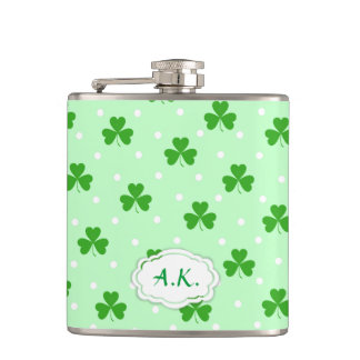 グリーンシャムロックアイリッシュセントパトリックの日型 フラスク