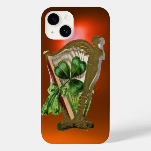 グリーンシャムロックアイリッシュハープオレンジ Case-Mate iPhoneケース (裏面)