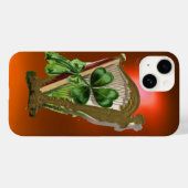 グリーンシャムロックアイリッシュハープオレンジ Case-Mate iPhoneケース (裏面 (横))