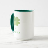 グリーンシャムロックアイリッシュパーソナライズされた飲みマグ マグカップ (正面左)