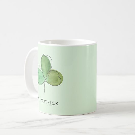 グリーンシャムロックアイリッシュ伝統 コーヒーマグカップ (正面左)