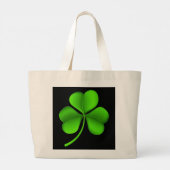 グリーンシャムロックオンブラックジェット ラージトートバッグ (裏面)