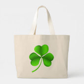 グリーンシャムロックオンホワイトジェット ラージトートバッグ (裏面)