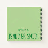 グリーンシャムロッククローバーセントパディパーソナライズされたズ・デイ ノートブック (裏面)