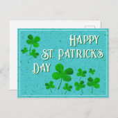 グリーンシャムロッククローバーハッピーセントパトリックの日 シーズンポストカード (正面/裏面)