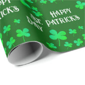 グリーンシャムロッククローバーハッピーセントパトリックの日 ラッピングペーパー (ロールコーナー)