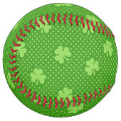 グリーンシャムロッククローバーパターンSaint patricks day ソフトボール (正面左)