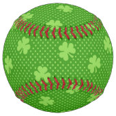 グリーンシャムロッククローバーパターンSaint patricks day ソフトボール (裏面)