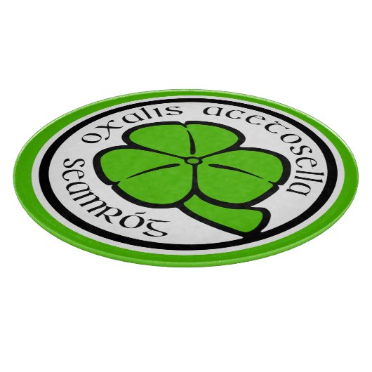 グリーンシャムロックサンパトリックの日フローラアート カッティングボード (角)