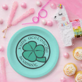 グリーンシャムロックサンパトリックの日フローラアート ペーパープレート (パーティー)