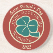 グリーンシャムロックサンパトリックの日フローラグラフィック コースター (正面)