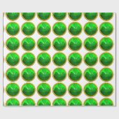 グリーンシャムロックジュエルサンパトリックの日，白 ラッピングペーパー (フラット)