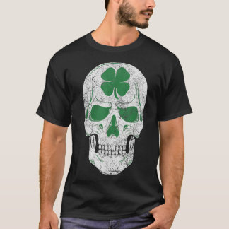 グリーンシャムロックスカルアイリッシュアイルランドアイルランドST PATRICKS DAY Tシャツ