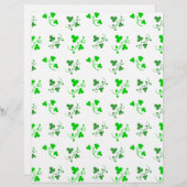 グリーンシャムロックズパターンスクラップブック紙 (正面/裏面)