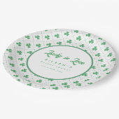 グリーンシャムロックセントパトリックのアイルランドブライダルシャワー ペーパープレート (アングル)