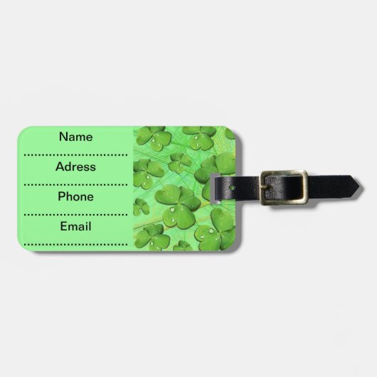 グリーンシャムロックセントパトリックの日ラゲッジタグ ラゲッジタグ (正面横)