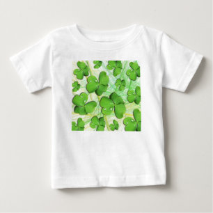 グリーンシャムロックセントパトリックの日乳児Tシャツ ベビーTシャツ