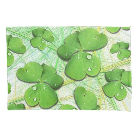 グリーンシャムロックセントパトリック 枕カバー (正面)