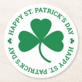 グリーンシャムロックハッピーセントパトリックの日パーティー ラウンドペーパーコースター (正面)