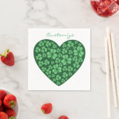 グリーンシャムロックハートセントパトリックの日 スタンダードカクテルナプキン (インサイチュ)