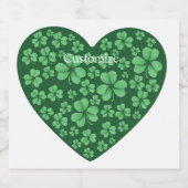 グリーンシャムロックハートセントパトリックの日 スパークリングワインラベル (シングルラベル)