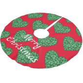 グリーンシャムロックハートセントパトリックの日 ブラッシュドポリエステルツリースカート (アングル)