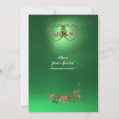 グリーンシャムロックハートモノグラムオレンジグリーン 案内状 (裏面)