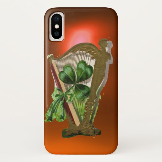 グリーンシャムロックハープオレンジ Case-Mate iPhoneケース (裏面)