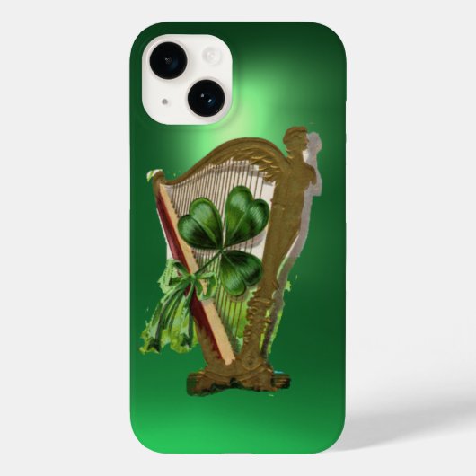 グリーンシャムロックハープグリーン Case-Mate iPhoneケース (裏面)