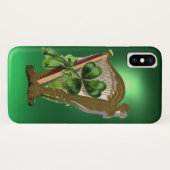 グリーンシャムロックハープグリーン Case-Mate iPhoneケース (裏面(横))