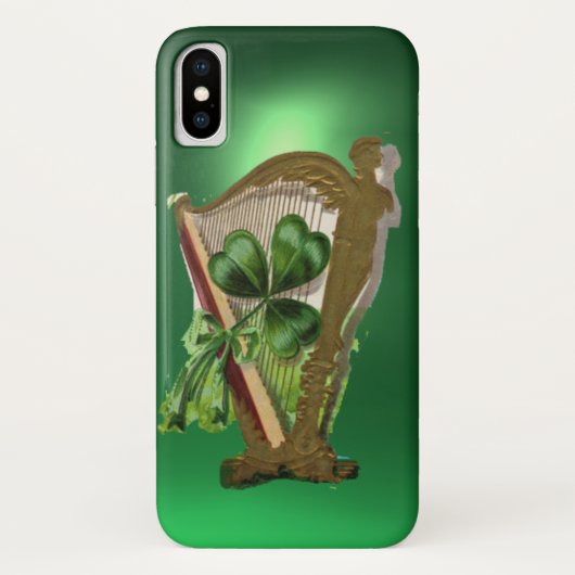 グリーンシャムロックハープグリーン Case-Mate iPhoneケース (裏面)