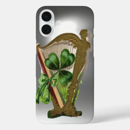 グリーンシャムロックハープ白 Case-Mate iPhoneケース (裏面)