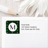 グリーンシャムロックパターン差出人住所ラベル ラベル (インサイチュ)