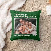 グリーンシャムロックパーソナライズされたフォト装飾用クッション クッション (ブランケット)