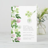 グリーンシャムロックパープルクローバーアイリッシュベビーシャワー 招待状 (スタンド正面)