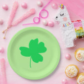 グリーンシャムロックフォーリーフクローバーライトグリーンプレート ペーパープレート (パーティー)