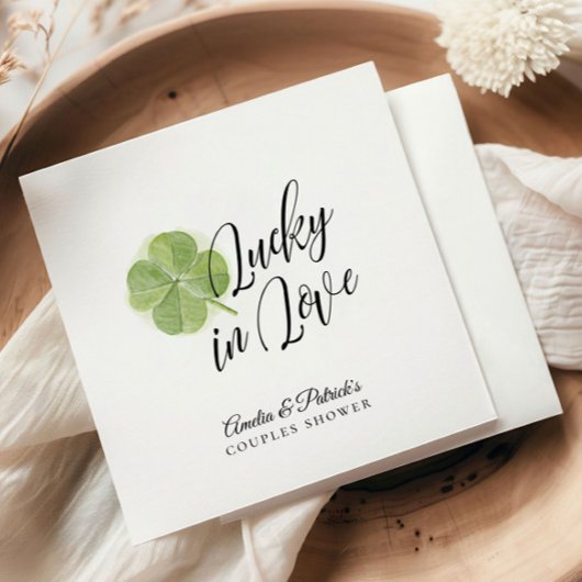 グリーンシャムロックラッキーインラブブライダルシャワー スタンダードカクテルナプキン