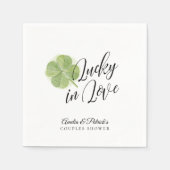 グリーンシャムロックラッキーインラブブライダルシャワー スタンダードカクテルナプキン (正面)