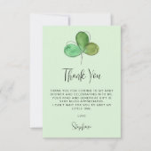 グリーンシャムロック赤ちゃんシャワー サンキューカード (正面)