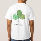 グリーンシャムロック アイルランドの伝統 Tシャツ (裏面)